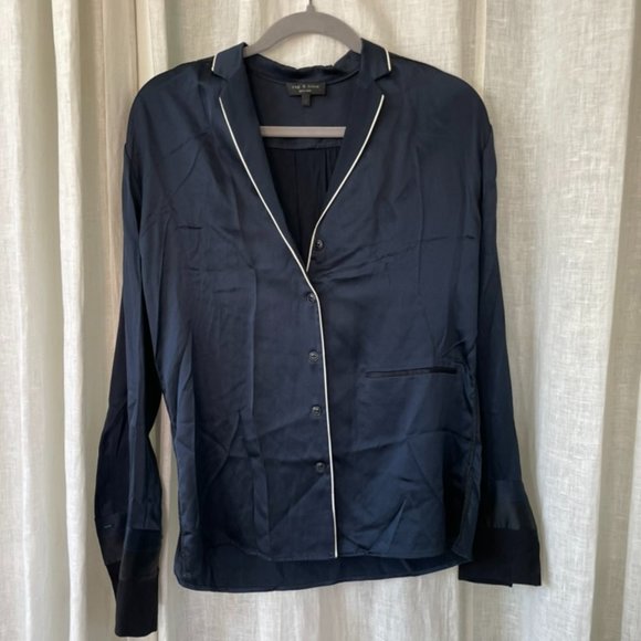 rag & bone Tops - Rag & Bone Pajama Silk Top